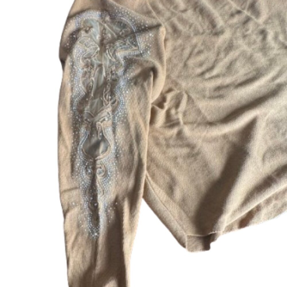 LIV Milano Gold Size XL Embellished Knit Top - Picture 5 of 7